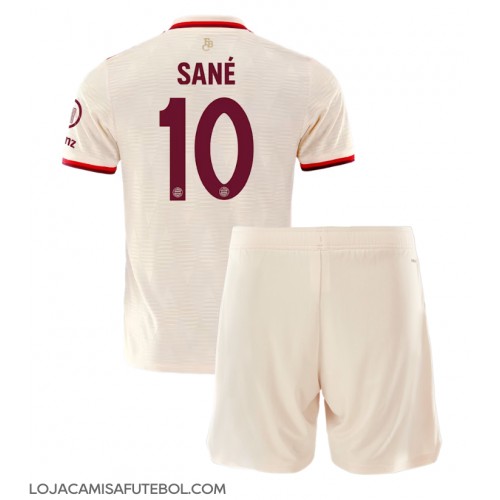 Camisa de Futebol Bayern Munich Leroy Sane #10 Equipamento Alternativo Infantil 2024-25 Manga Curta (+ Calças curtas)